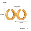 Wholesale Women's Exaggerated Geometric 316L Stainless Steel Gold Plated Ushaped Strip Enamel Oil Drop Earrings Jewelry