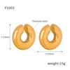 Wholesale Women's Exaggerated Geometric 316L Stainless Steel Gold Plated Ushaped Strip Enamel Oil Drop Earrings Jewelry