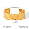Wholesale Women's Exaggerated Gold Electroplated Stainless Steel Open Bracelet Jewelry