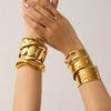 Wholesale Women's Exaggerated Gold Electroplated Stainless Steel Open Bracelet Jewelry