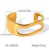 Wholesale Women's Exaggerated Gold Electroplated Stainless Steel Open Bracelet Jewelry