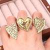 Wholesale Women's Exaggerated Heartshaped Copper Ring With Electroplating