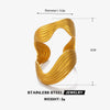 Wholesale Women's Exaggerated Irregular Shaped Line Ring In Geometric Pattern Made Of Stainless Steel With Electroplating