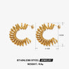 Wholesale Women's Exaggerated Stainless Steel Cshaped Geometric Electroplated Rotating Earrings