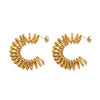 Wholesale Women's Exaggerated Stainless Steel Cshaped Geometric Electroplated Rotating Earrings
