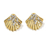 Wholesale Women's Exaggerated Style Stainless Steel 14K Vacuum Plated Flower Earrings