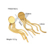 Wholesale Women's Exaggerated Tassel Earrings In Wave Pattern Stainless Steel With Pvd Vacuum Plating