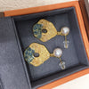 Wholesale Women's Exquisite Highend Exaggerated Natural Freshwater Pearl Round Oblate Earrings