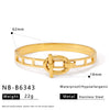 Wholesale Women's Exquisite Light Luxury Highend Electroplated Stainless Steel And 18K Heart Shape And Geometric Bracelet With Inlaid Zircon Design