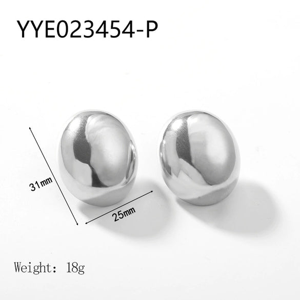 Wholesale Women's Exquisite Stainless Steel Earrings With Geometric Design 18K Gold Plated By Vacuum Real Gold Electroplating In Pvd Furnace