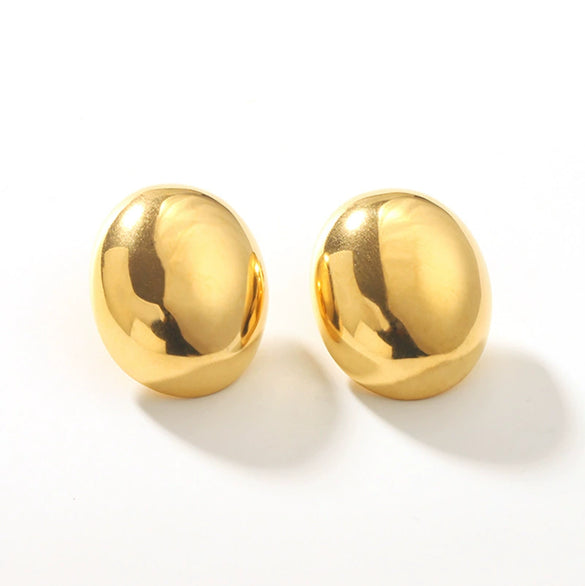 Wholesale Women's Exquisite Stainless Steel Earrings With Geometric Design 18K Gold Plated By Vacuum Real Gold Electroplating In Pvd Furnace