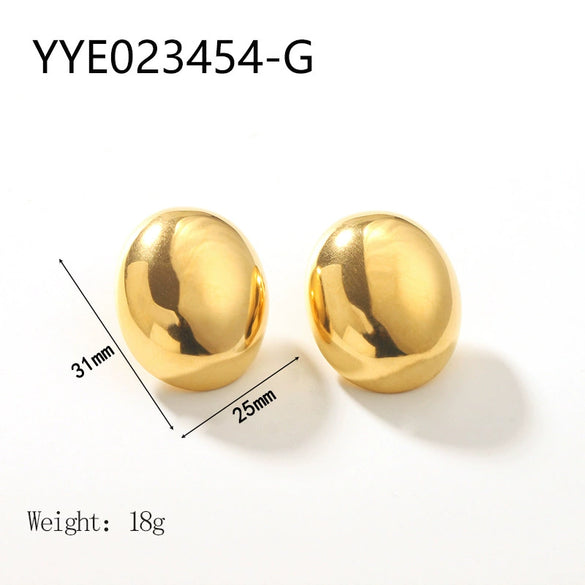Wholesale Women's Exquisite Stainless Steel Earrings With Geometric Design 18K Gold Plated By Vacuum Real Gold Electroplating In Pvd Furnace