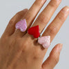 Wholesale Women's Fairy Style Electroplated Titanium Steel Heart And Flower Ring