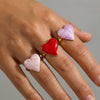 Wholesale Women's Fairy Style Electroplated Titanium Steel Heart And Flower Ring
