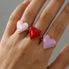 Wholesale Women's Fairy Style Electroplated Titanium Steel Heart And Flower Ring