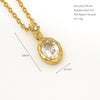 Wholesale Women's Fairy Style Geometric Gold Plated 316 Stainless Steel Birthstone Necklaces With Hammer Cross Chain