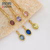 Wholesale Women's Fairy Style Geometric Gold Plated 316 Stainless Steel Birthstone Necklaces With Hammer Cross Chain