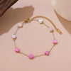 Wholesale Women's Fairy Style Heart Water Drop Bell Pattern Stainless Steel Electroplated Necklace Bracelet Jewelry Set