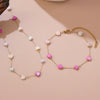 Wholesale Women's Fairy Style Heart Water Drop Bell Pattern Stainless Steel Electroplated Necklace Bracelet Jewelry Set