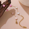 Wholesale Women's Fairy Style Heart Water Drop Bell Pattern Stainless Steel Electroplated Necklace Bracelet Jewelry Set