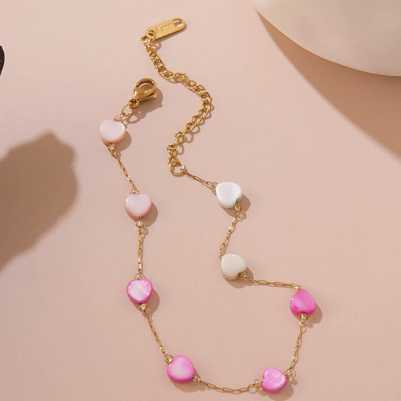 Wholesale Women's Fairy Style Heart Water Drop Bell Pattern Stainless Steel Electroplated Necklace Bracelet Jewelry Set