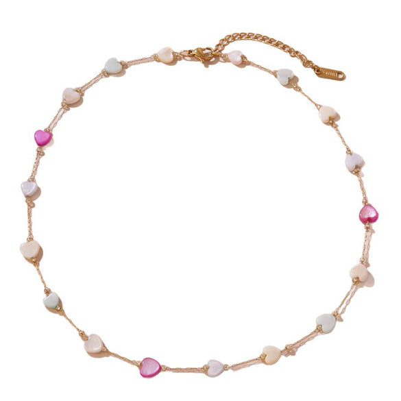Wholesale Women's Fairy Style Heart Water Drop Bell Pattern Stainless Steel Electroplated Necklace Bracelet Jewelry Set