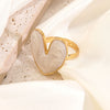 Wholesale Women's Fairy Style Heartshaped Oil Dripping Stainless Steel Ring