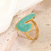 Wholesale Women's Fairy Style Heartshaped Oil Dripping Stainless Steel Ring