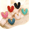 Wholesale Women's Fairy Style Heartshaped Oil Dripping Stainless Steel Ring