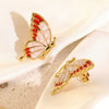 Wholesale Women's Fairy Style Insect Pattern Dripping Oil Stainless Steel Butterfly Earrings
