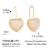 Wholesale Women's Fairy Style Multicolor Resin Heart Earrings With Stainless Steel Ear Needles And Pvd Furnace Vacuum Real Gold Plating