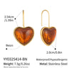 Wholesale Women's Fairy Style Multicolor Resin Heart Earrings With Stainless Steel Ear Needles And Pvd Furnace Vacuum Real Gold Plating