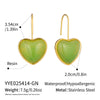 Wholesale Women's Fairy Style Multicolor Resin Heart Earrings With Stainless Steel Ear Needles And Pvd Furnace Vacuum Real Gold Plating