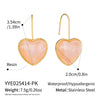 Wholesale Women's Fairy Style Multicolor Resin Heart Earrings With Stainless Steel Ear Needles And Pvd Furnace Vacuum Real Gold Plating