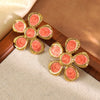 Wholesale Women's Fairy Style Oil Dripping Flower Stainless Steel Earrings