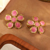 Wholesale Women's Fairy Style Oil Dripping Flower Stainless Steel Earrings