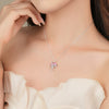 Wholesale Women's Fairy Style S925 Sterling Silver Inlaid Zircon Bow Pendant Cross Chain Necklace