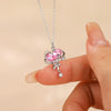 Wholesale Women's Fairy Style S925 Sterling Silver Inlaid Zircon Bow Pendant Cross Chain Necklace