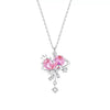 Wholesale Women's Fairy Style S925 Sterling Silver Inlaid Zircon Bow Pendant Cross Chain Necklace