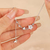 Wholesale Women's Fairy Style Silver Necklace With Inlaid Shell Flower Insect Star Pattern And Cross Chain