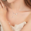 Wholesale Women's Fairy Style Silver Necklace With Inlaid Shell Flower Insect Star Pattern And Cross Chain