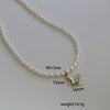 Wholesale Women's Fairy Style Titanium Steel Goldplated Pearl Casting Heart Pendant Necklace With String Of Pearls Chain