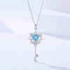 Wholesale Women's Fashion Allmatch Heartshaped Geometric Inlaid Zircon 925 Sterling Silver Necklace With Cross Chain