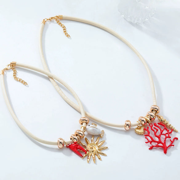 Wholesale Women's Fashion Alloy Animal Zodiac Geometric Necklace Electroplated Rope Style