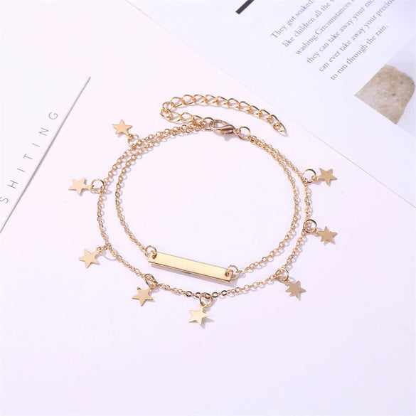 Wholesale Women's Fashion Alloy Star Anklet Foot Jewelry Trend