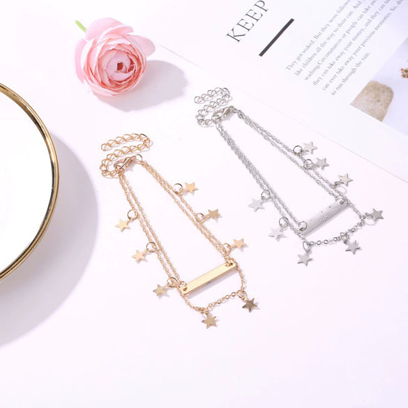 Wholesale Women's Fashion Alloy Star Anklet Foot Jewelry Trend