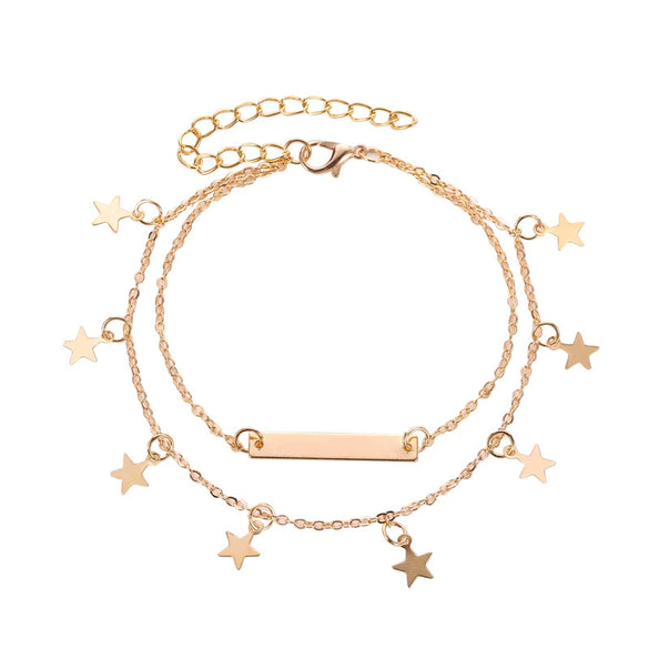 Wholesale Women's Fashion Alloy Star Anklet Foot Jewelry Trend