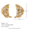 Wholesale Women's Fashion Animal Zodiac Stainless Steel Electroplated 18K Gold Hollow Wings Earrings