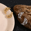 Wholesale Women's Fashion Animal Zodiac Stainless Steel Electroplated 18K Gold Hollow Wings Earrings