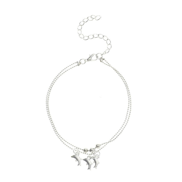 Wholesale Women's Fashion Bohemian Simple Alloy Anklet With Dolphin Love Design And Animal Pattern